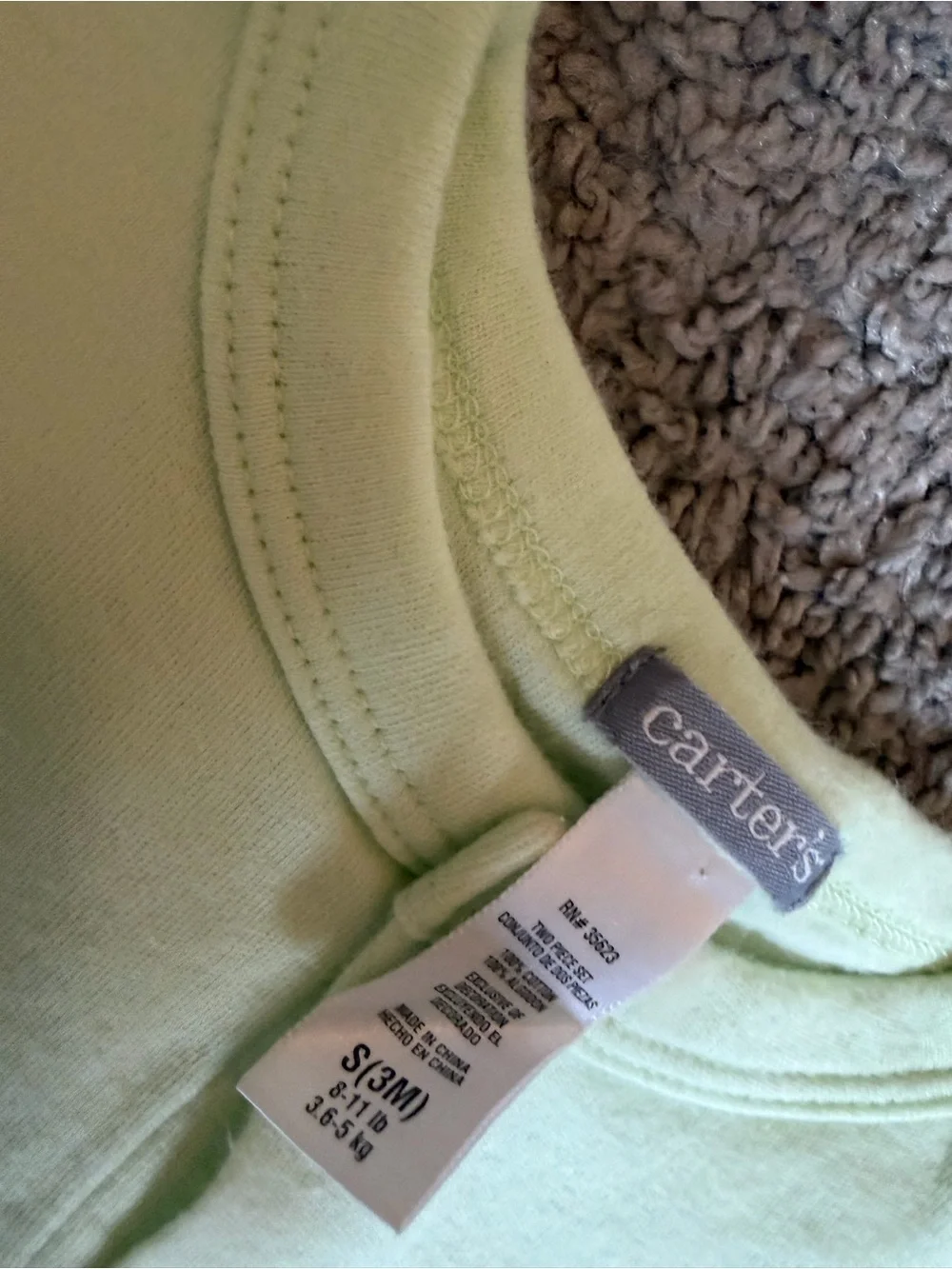Carter's White & Light Green Baby Bodysuit Duo with Animal Appliqués